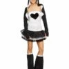 Smiffys Fever Panda Costume, Tutu Dress, Black & White