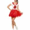 Smiffys Sandy Cheerleader Costume, Red & White -Smiffys Store 25873