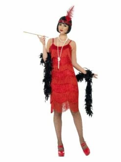 Smiffys Flapper Shimmy Costume, Red