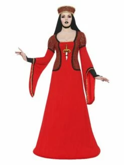 Smiffys Lady Assassin In Waiting Costume, Red