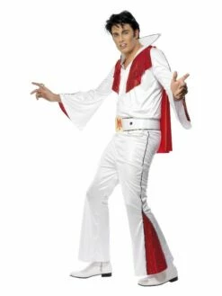 Smiffys Elvis Costume, White & Red