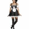 Smiffys Fever Flirty French Maid Costume, Black -Smiffys Store 31212
