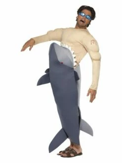 Smiffys Man-Eating Shark Costume, Grey