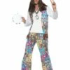 Smiffys Groovy Hippie Costume, Multi-Coloured 1 Smiffys Groovy Hippie Costume, Multi-Coloured -Smiffys Store 38628