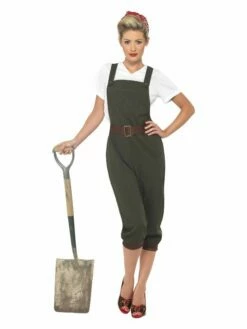 Smiffys WW2 Land Girl Costume, Green
