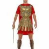 Smiffys Economy Roman Gladiator Costume, Gold & Red