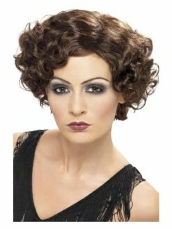 Smiffys 20s Flirty Flapper Wig, Brown
