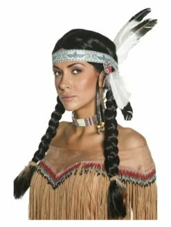 Smiffys Native American Inspired Wig, Black