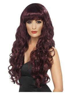 Smiffys Siren Wig, Maroon