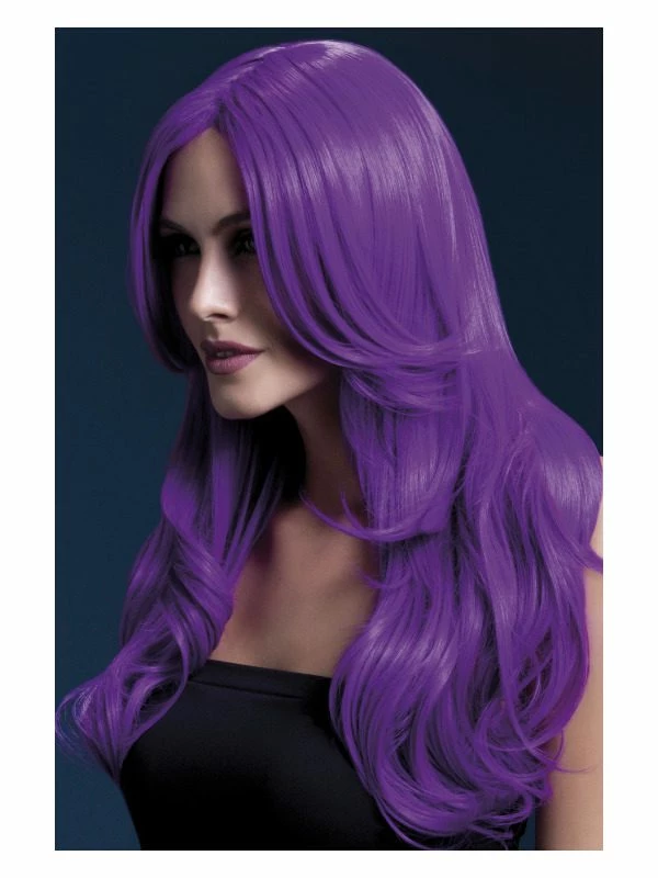 Smiffys Fever Khloe Wig, Neon Purple 3 Smiffys Fever Khloe Wig, Neon Purple