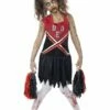 Smiffys Zombie Cheerleader Costume, Red & Black
