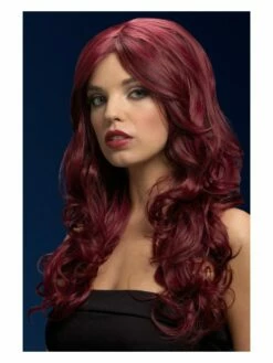 Smiffys Fever Nicole Wig, Red Cherry, Red