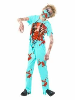Smiffys Zombie Surgeon Costume, Blue