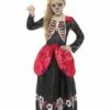 Smiffys Deluxe Day Of The Dead Girl Costume, Black