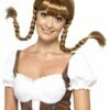 Smiffys Bavarian Babe Wig, Plaited, Brown