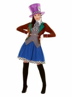 Smiffys Miss Hatter Costume, Multi-Coloured