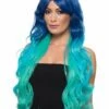 Smiffys Fashion Mermaid Wig, Wavy, Extra Long, Multi-Colou -Smiffys Store 48972