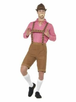 Smiffys Mr Bavarian Costume, Red & Brown