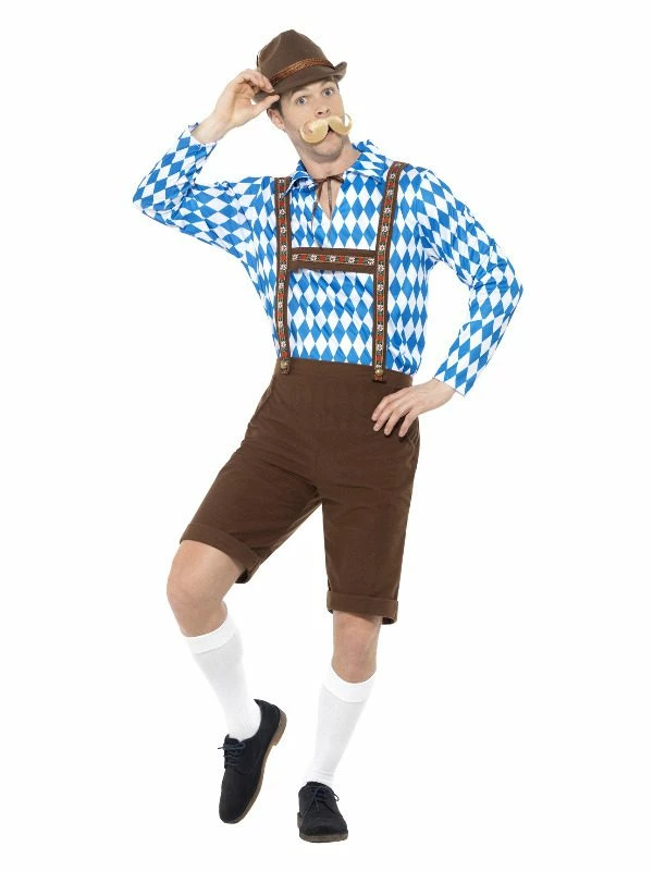 Smiffys Bavarian Beer Man Costume, Blue & Brown 3 Smiffys Bavarian Beer Man Costume, Blue & Brown
