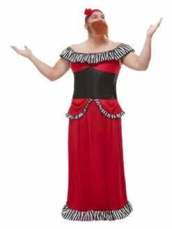 Smiffys Bearded Lady Costume, Red