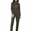 Smiffys Top Gun Ladies Costume, Khaki -Smiffys Store 50935 7