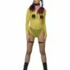 Smiffys Smiley Fishnet Bodysuit, Yellow -Smiffys Store 52335 1
