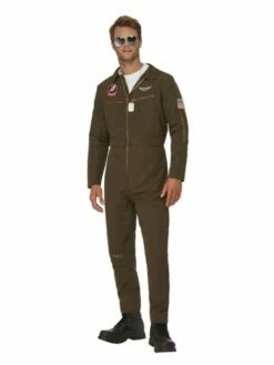 Smiffys Top Gun Maverick Men’s Aviator Costume, Green