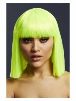 Smiffys Fever Lola Wig, Neon Lime