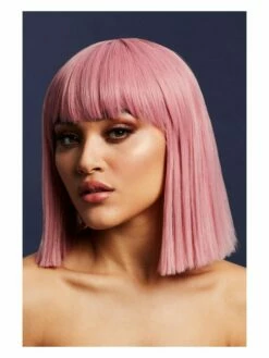 Smiffys Fever Lola Wig, Ash Pink