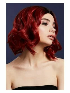 Smiffys Fever Kourtney Wig, Two Toned Blend, Ruby Red