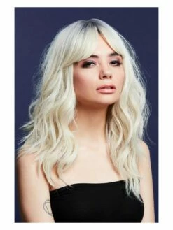 Smiffys Fever Ashley Wig, Two Toned Blend, Ice Blonde