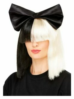 Smiffys Two Tone Popstar Wig, Black & White