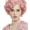 Smiffys Deluxe 20s Flirty Flapper Wig, Pastel Pink