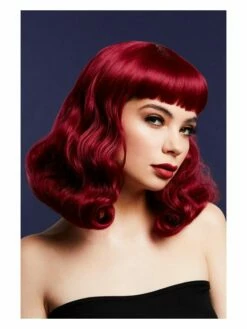 Smiffys Fever Bettie Wig With Short Fringe, Plum