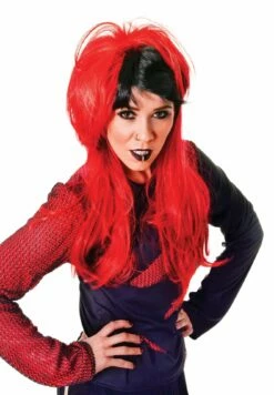 Punk Wig Ladies Red/Black