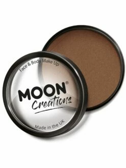 Smiffys Moon Creations Pro Face Paint Cake Pot, Mid Brown