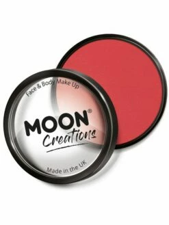Smiffys Moon Creations Pro Face Paint Cake Pot, Bright Red