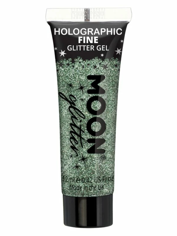 Smiffys Moon Glitter Holographic Fine Glitter Gel, Green 3 Smiffys Moon Glitter Holographic Fine Glitter Gel, Green