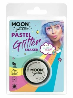 Smiffys Moon Glitter Pastel Glitter Shakers, White