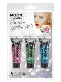 Smiffys Moon Glitter Holographic Chunky Glitter Gel,