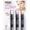 Smiffys Moon Glitter Iridescent Body Crayons, 2 Smiffys Moon Glitter Iridescent Body Crayons, -Smiffys Store G23770 3
