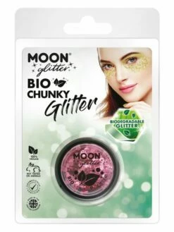 Smiffys Moon Glitter Bio Chunky Glitter, Pink